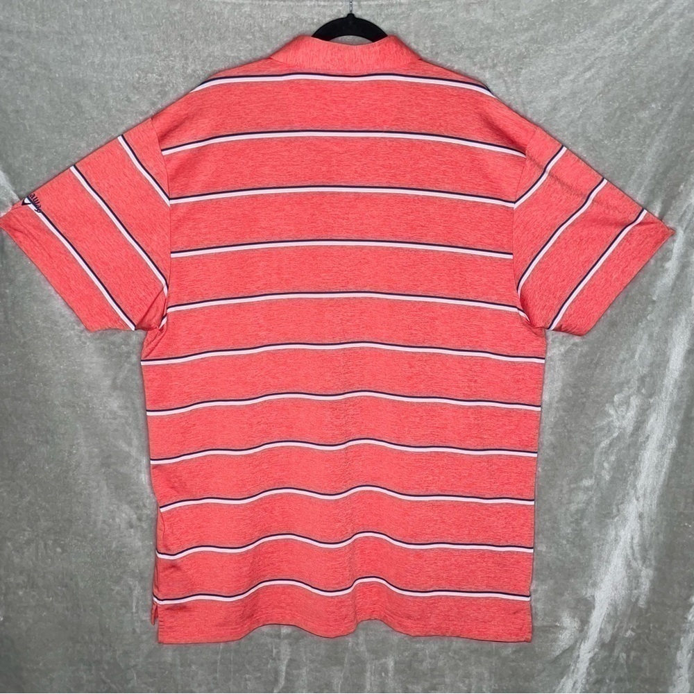 Callaway OptiDri Striped Quarter-Button Golf Polo Shirt Blue White Plus Size 1X